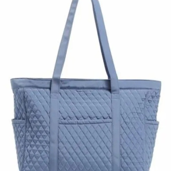 New VERA BRADLEY Get Going Large Tote Bag in Rustic Blue microfiber - Picture 1 of 7